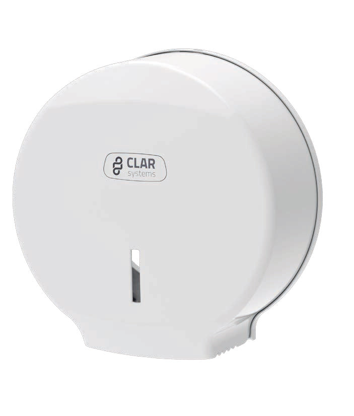 Dispensador de Papel Higiénico Mini Innova Color Blanco para Rollo Industrial 250mm máx - Dispensador de Papel Higiénico Mini Innova Color Blanco para Rollo Industrial 250mm máx -